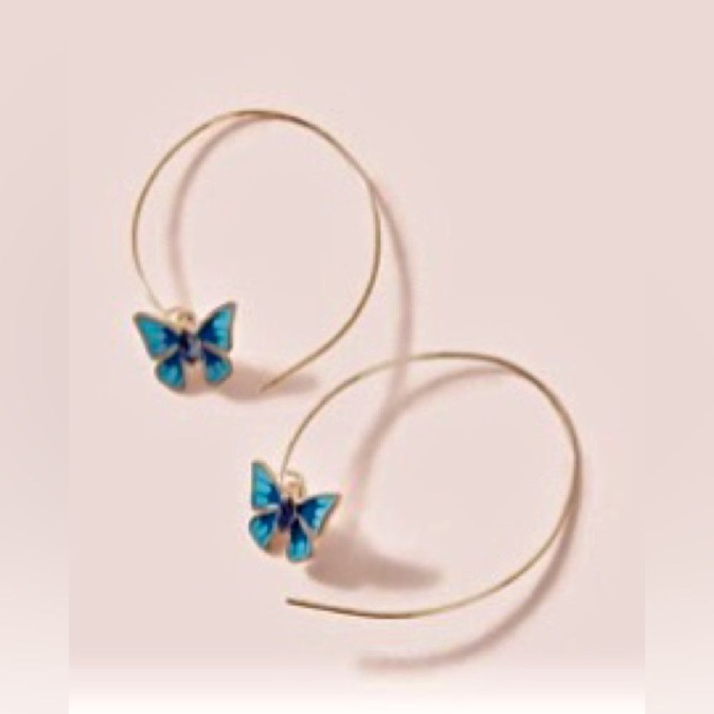 5 for/$25 Butterfly hoop earrings